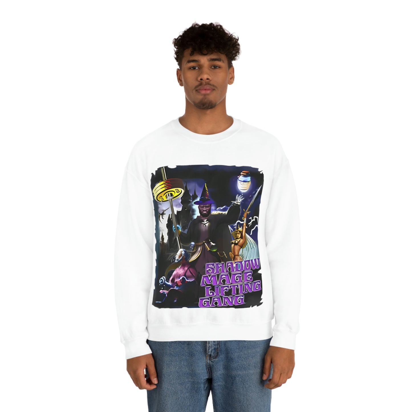 "Shadow Mage Lifting Gang" Unisex Crewneck Sweatshirt