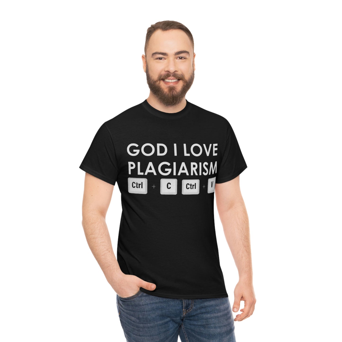 "God I Love Plagiarism" Unisex Cotton Tee