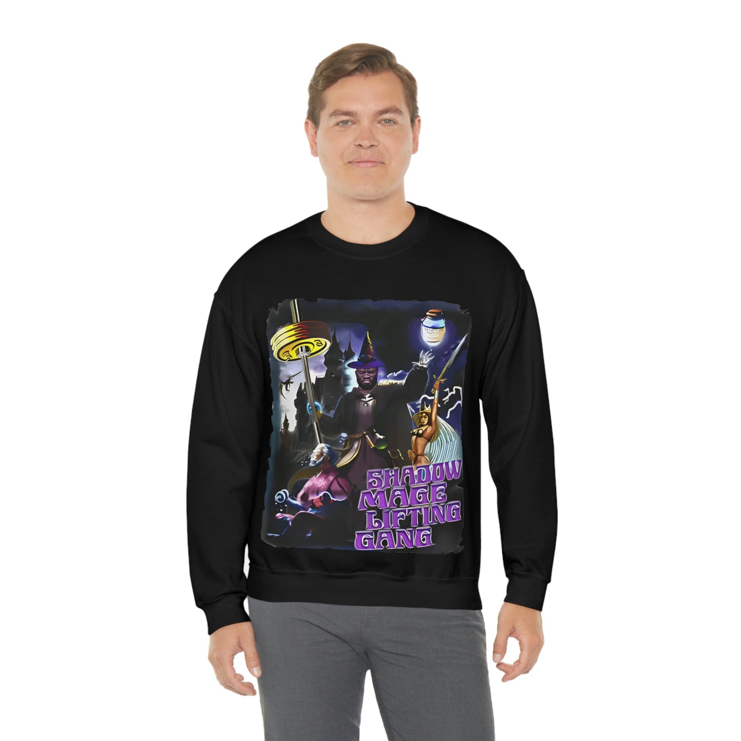 "Shadow Mage Lifting Gang" Unisex Crewneck Sweatshirt