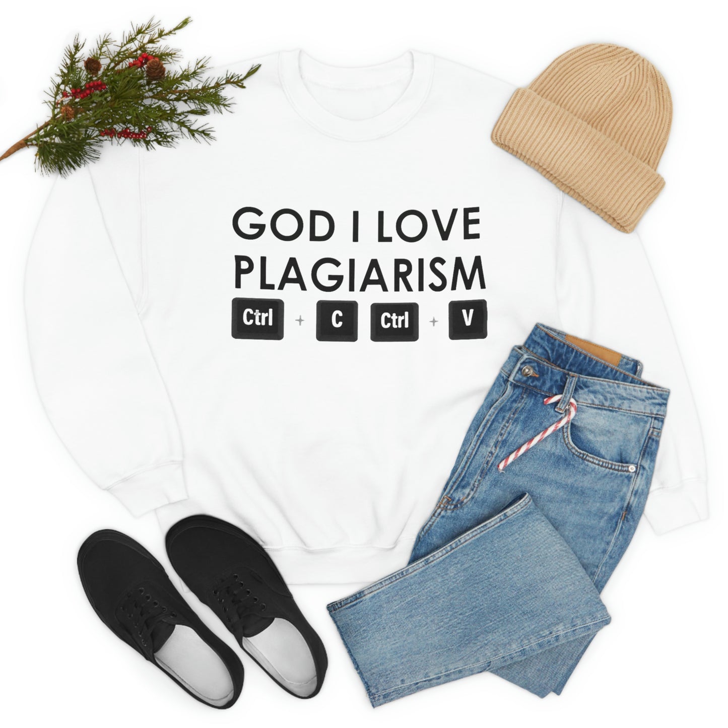 "God I Love Plagiarism" Unisex Crewneck Sweatshirt